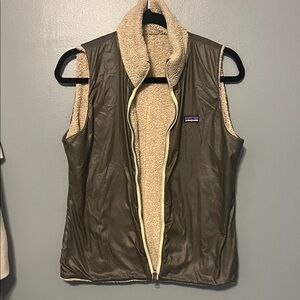 Patagonia Olive and Cream Reversible Vest